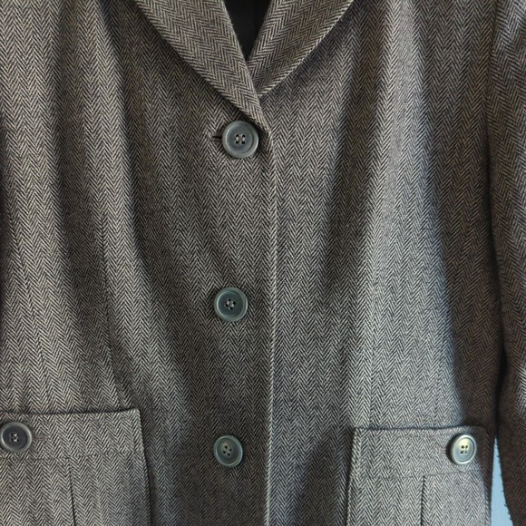 Covington Women's 8 Brown Tweed Wool Blend Blazer Jacket 3 Button classic - Picture 4 of 9